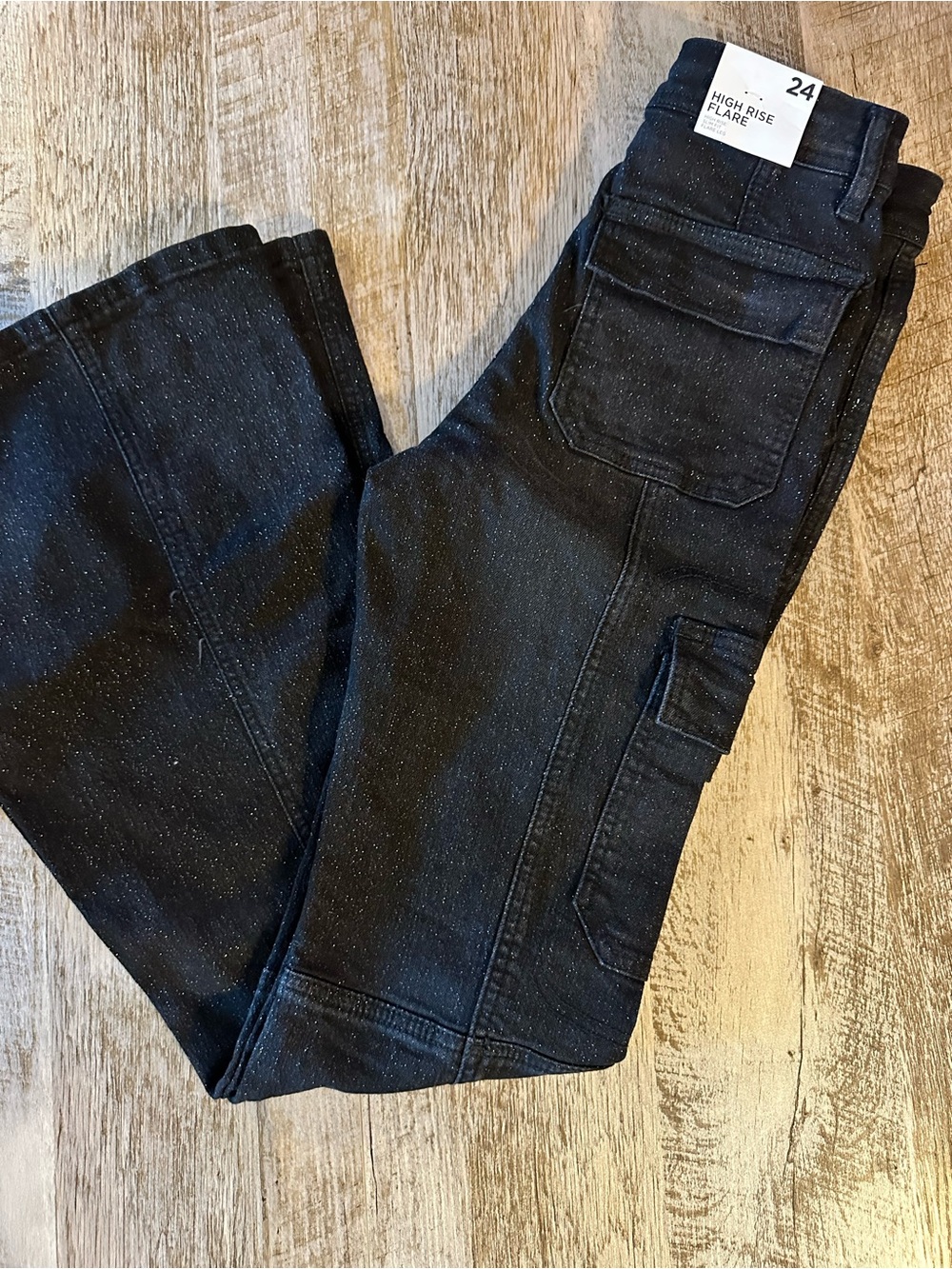 High Rise Flare Black Jeans